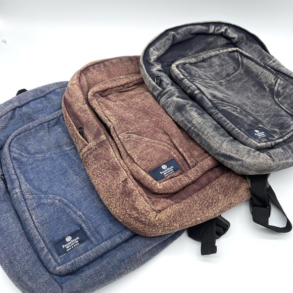 Stonewashed Heavy Cotton Backpack Blue - Picture 12 of 13